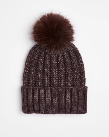 Chunky Cable Knit Pom Pom Beanie