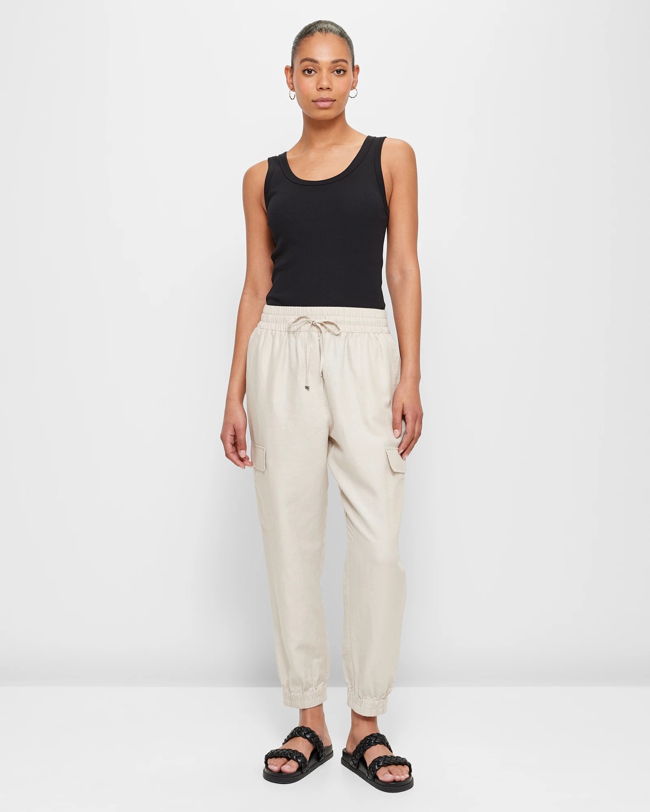 H&m linen joggers deals