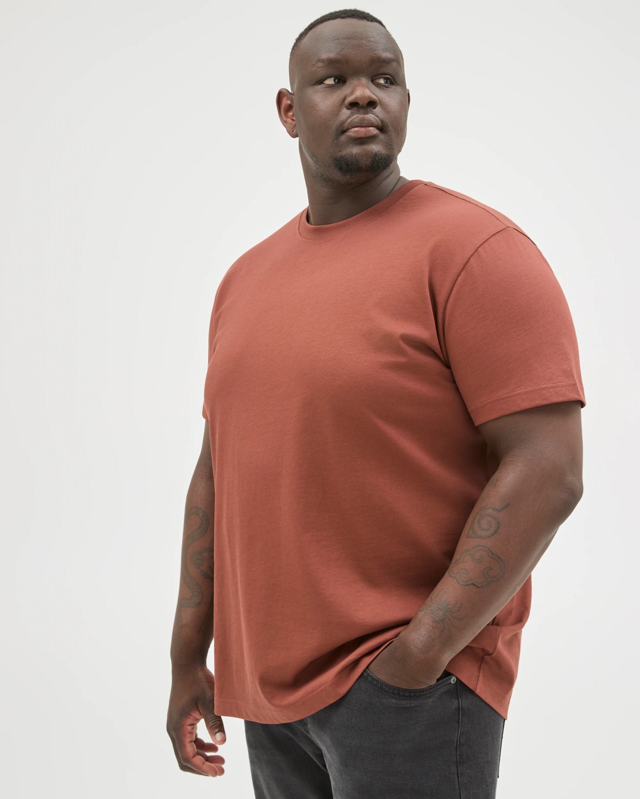 Plus Size Australian Cotton Heavyweight Relaxed T-Shirt - Rust  5 of 6
