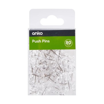 Push Pins, 80 Pack - Anko