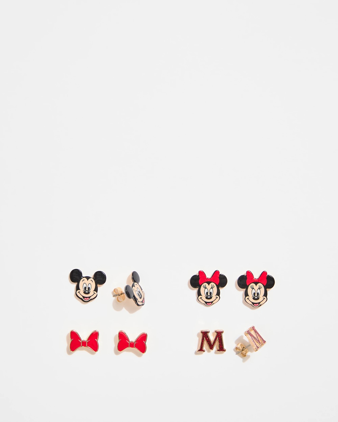 Licensed Disney Minnie & Mickey Mouse 4 Pack Stud Earrings 2 of 3