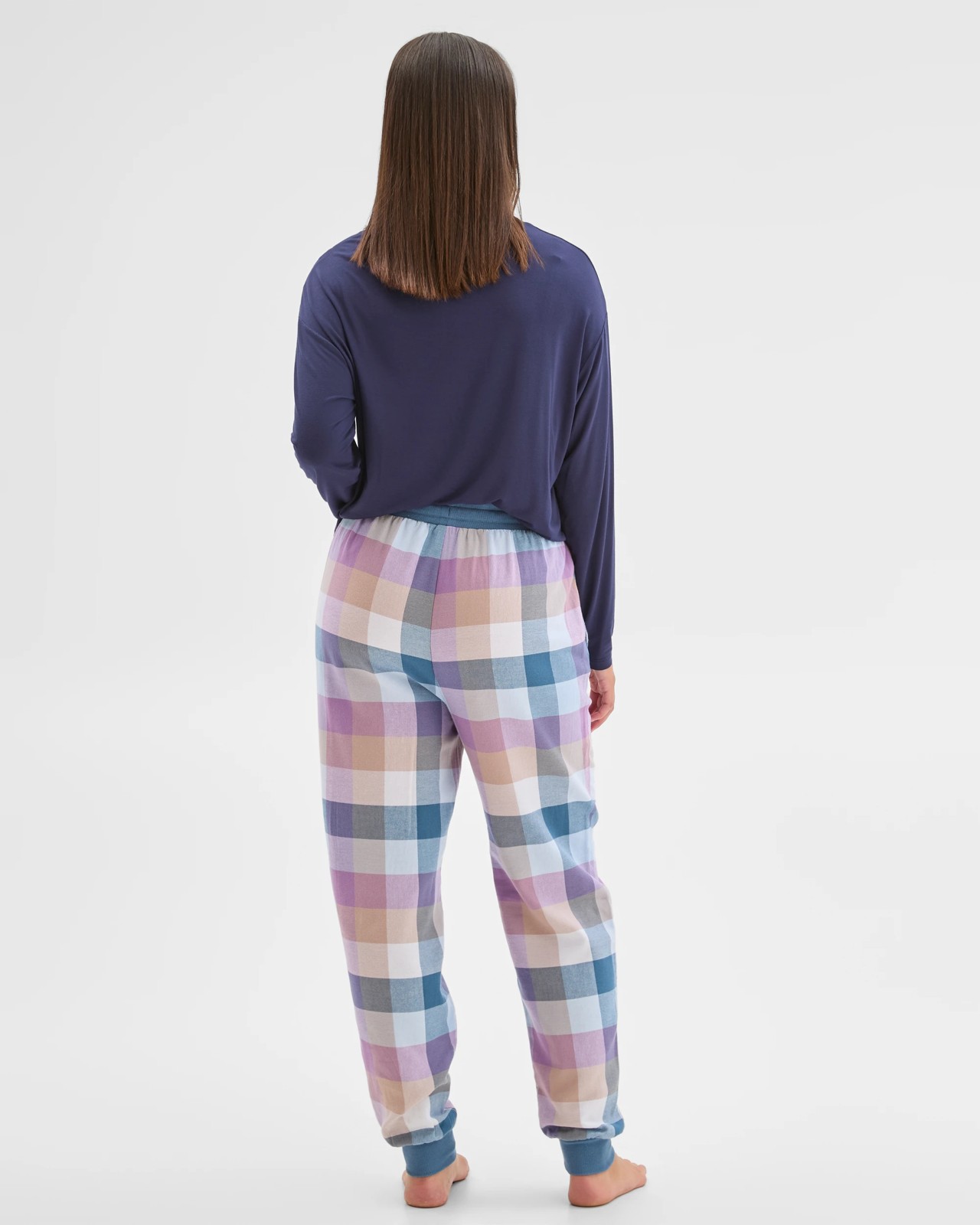 Australian Cotton Flannelette Jogger Sleep Pants - Blue Buffalo 5 of 5