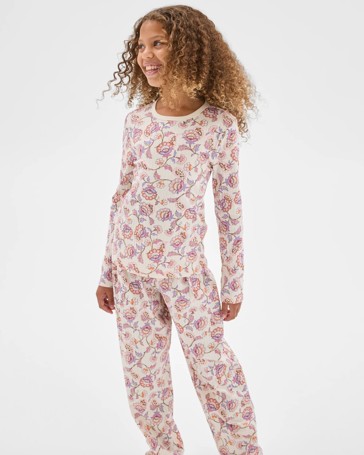 Australian Cotton Older Girls Rib Pyjama Set