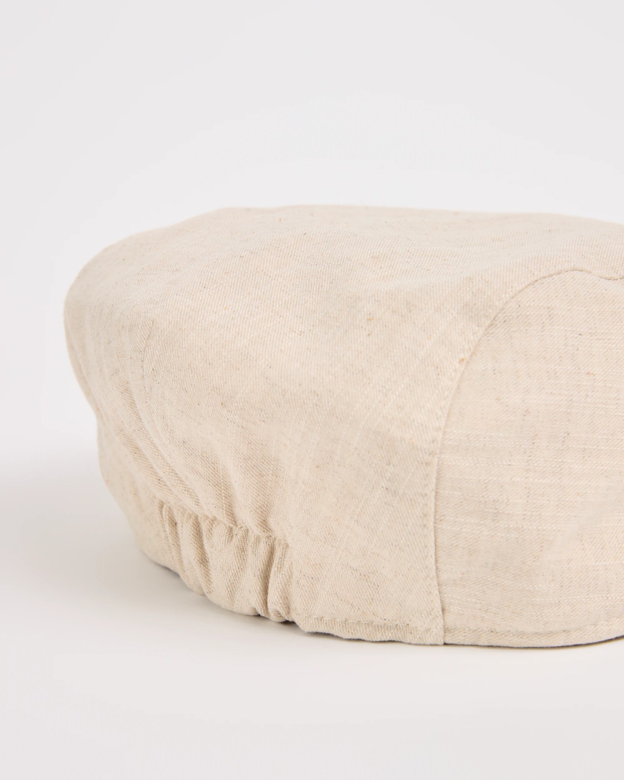 Cotton Linen Blend Flat Cap - Natural 3 of 3