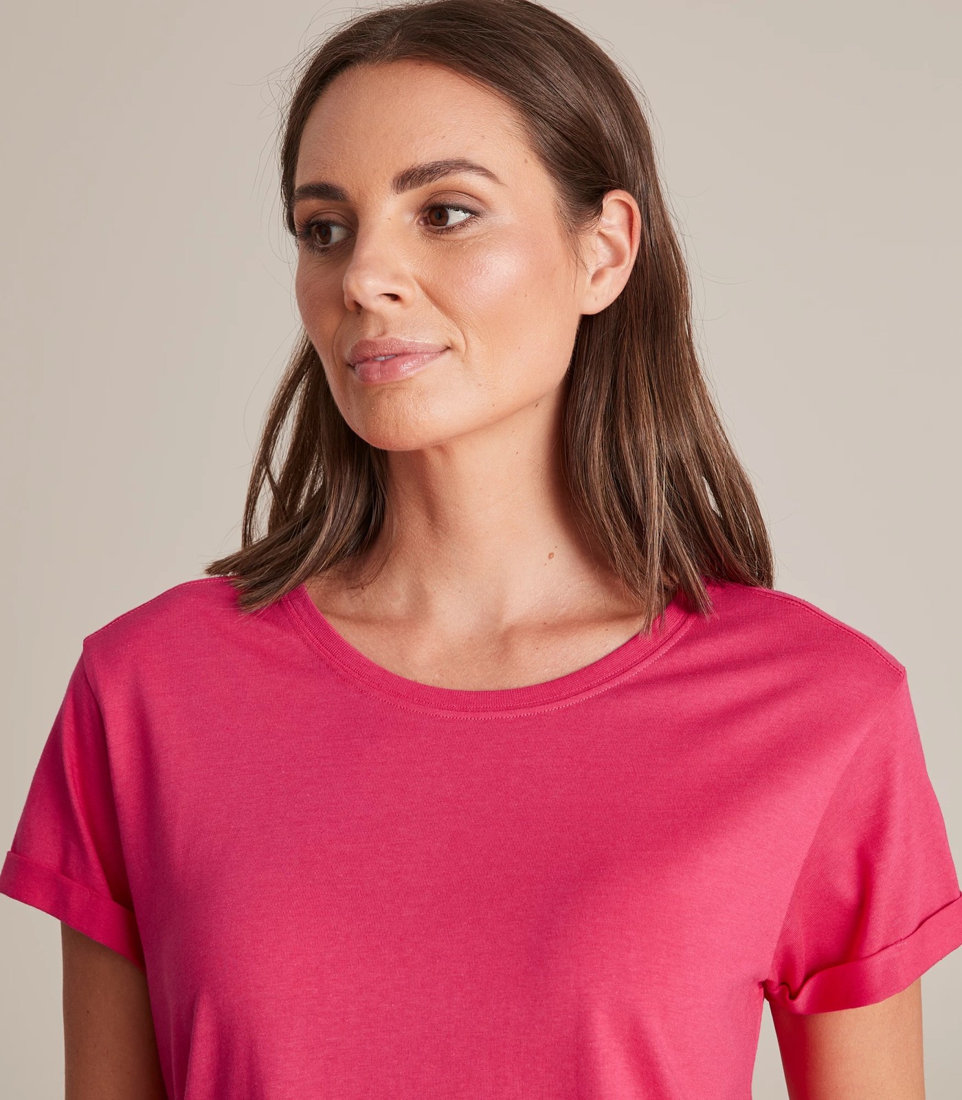 Cotton/Modal Relaxed Crew T-Shirt | Target Australia
