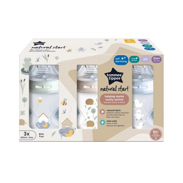 3 Pack Tommee Tippee Natural Start Decorated Baby Bottles