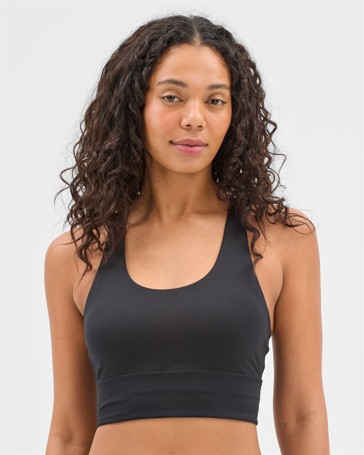 Womens Longline Medium Impact Seamfree Sports Crop Top - Alex