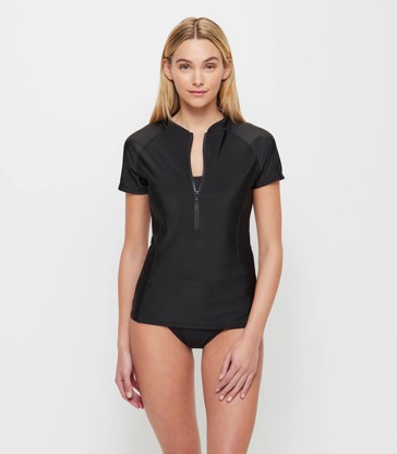 Resort Short Sleeve Zip Front Rash Vest