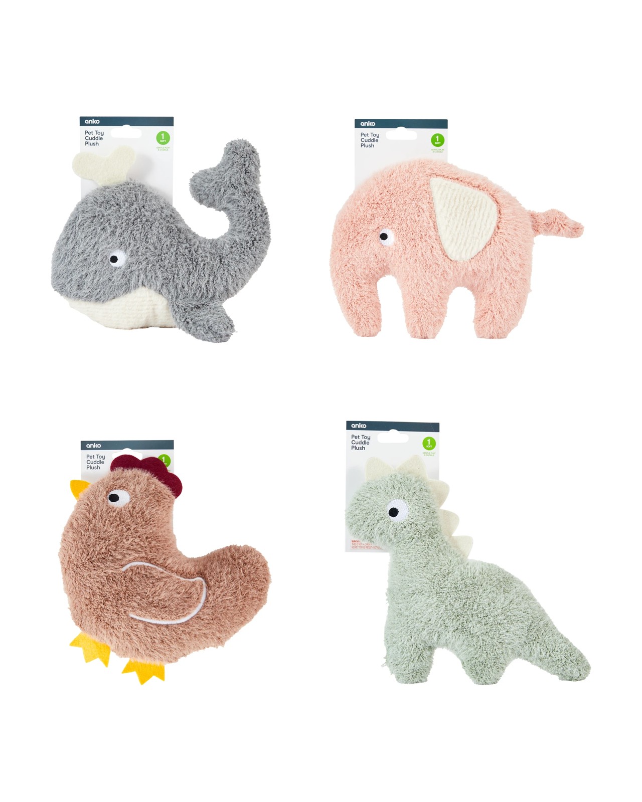 Anko Cuddle Plush Pet Toy - Assorted 4 of 4