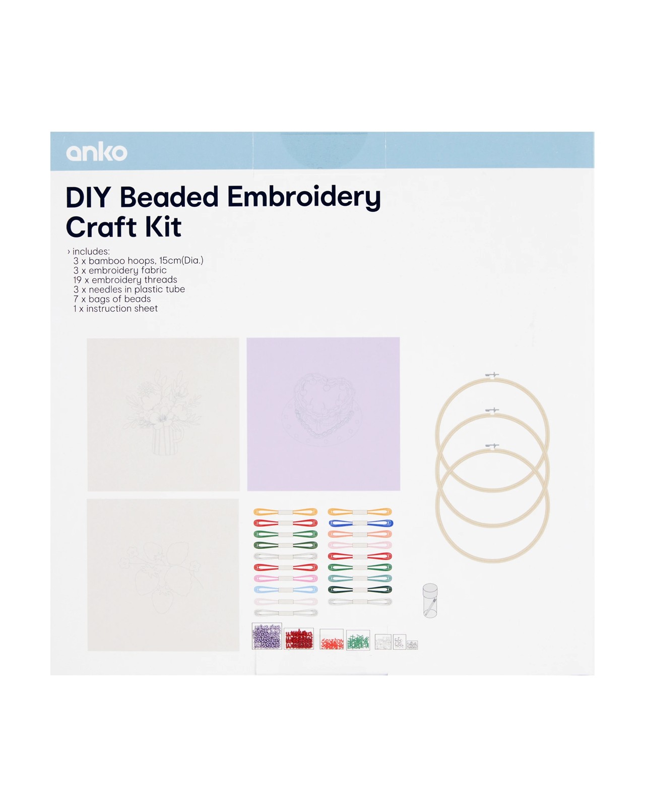 DIY Beaded Embroidery Craft Kit 3 of 3