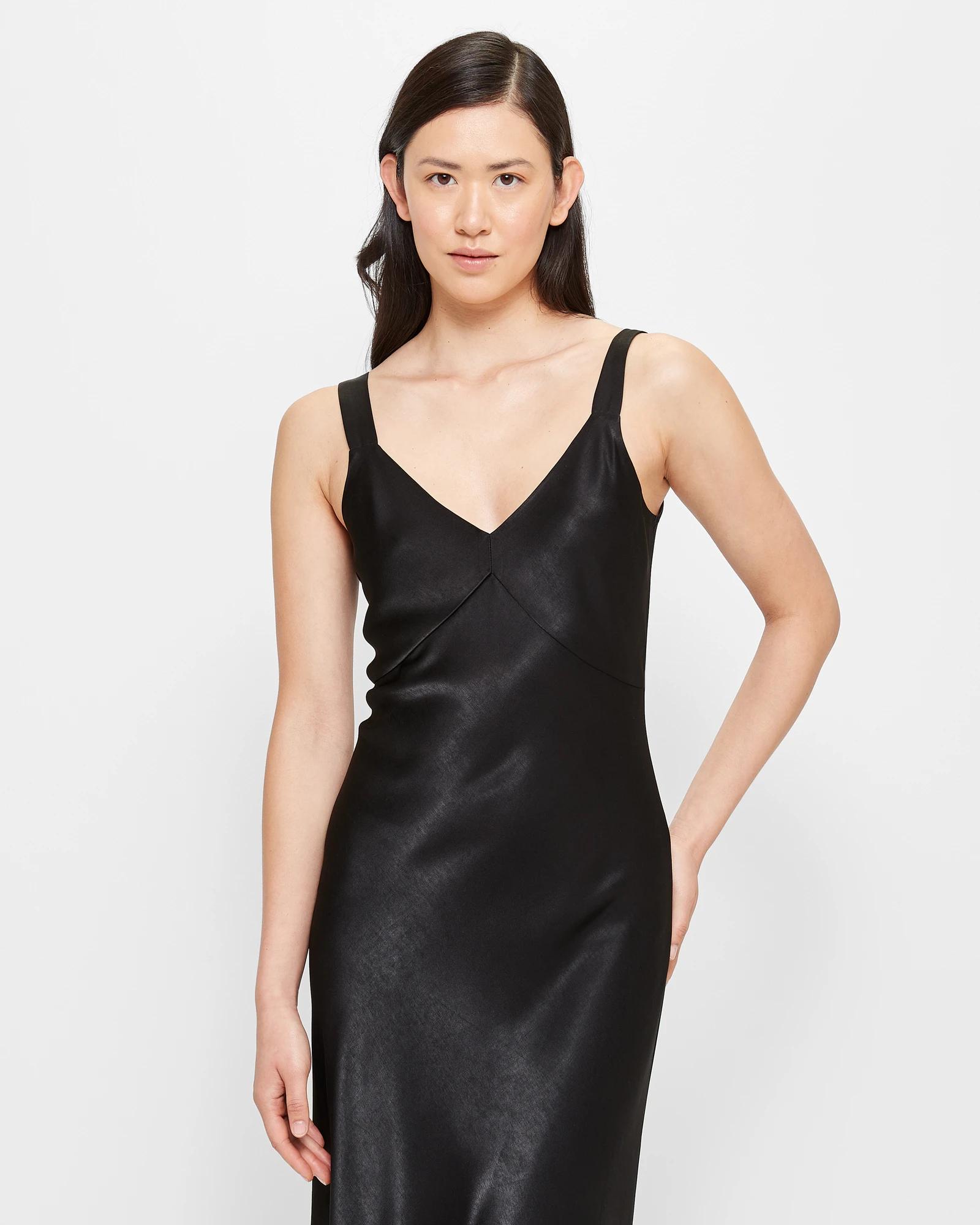 black silk dress target Black Satin Dresses