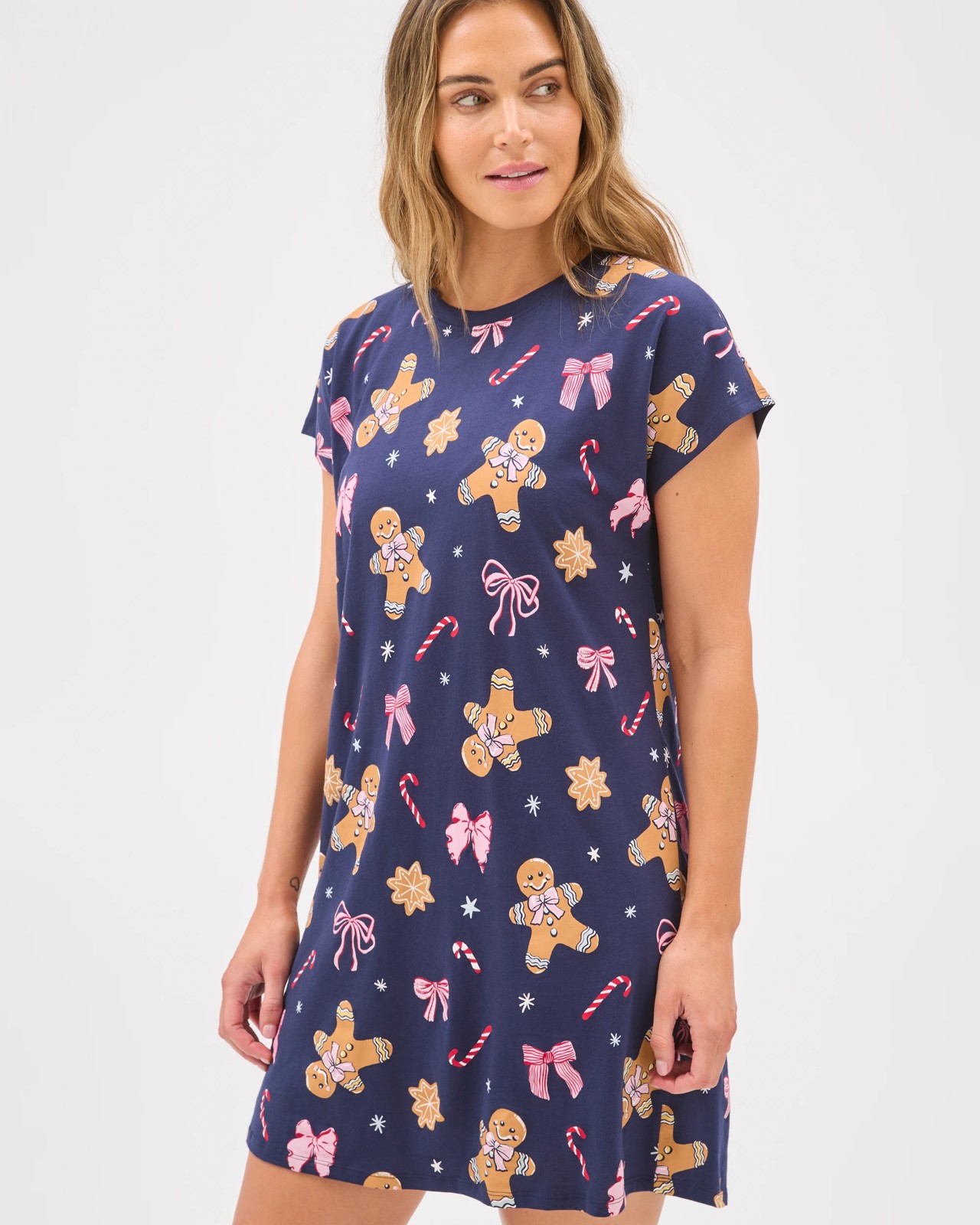 Christmas Gingerbread Print T-Shirt Nightie 5 of 5