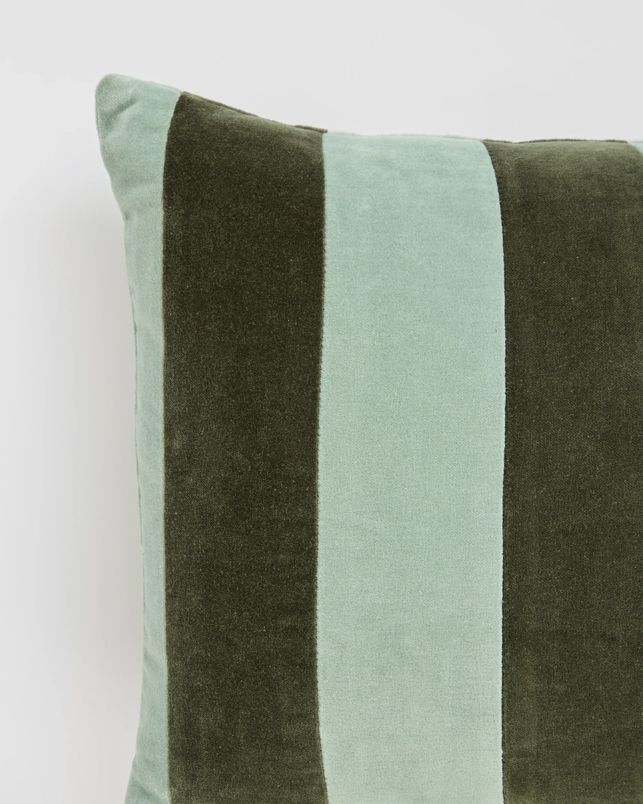 Lacy Velvet Stripe Cushion - Forest Nights 2 of 2