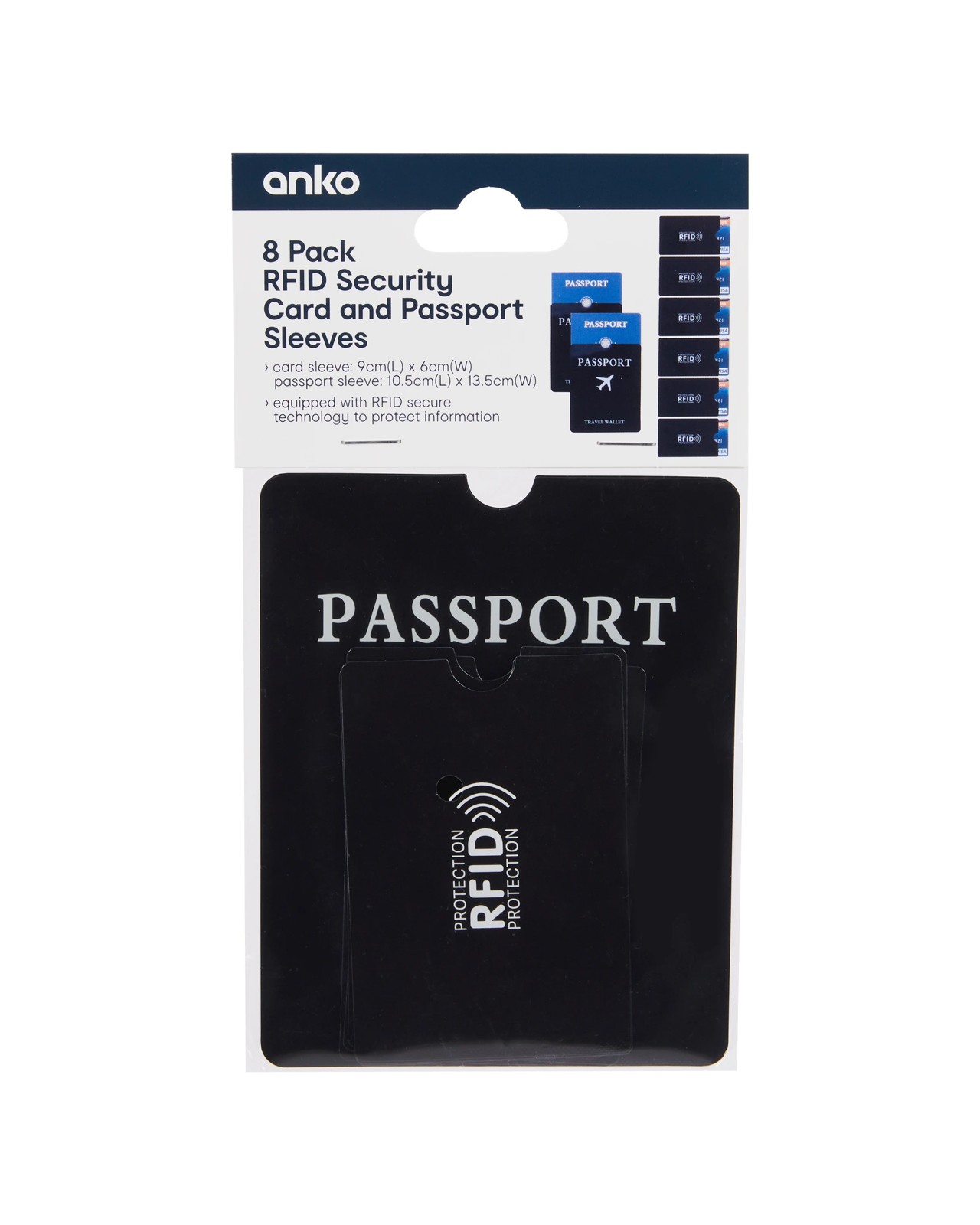 Anko 8 Pack RFID Security Card and Passport Sleeves 4 of 4
