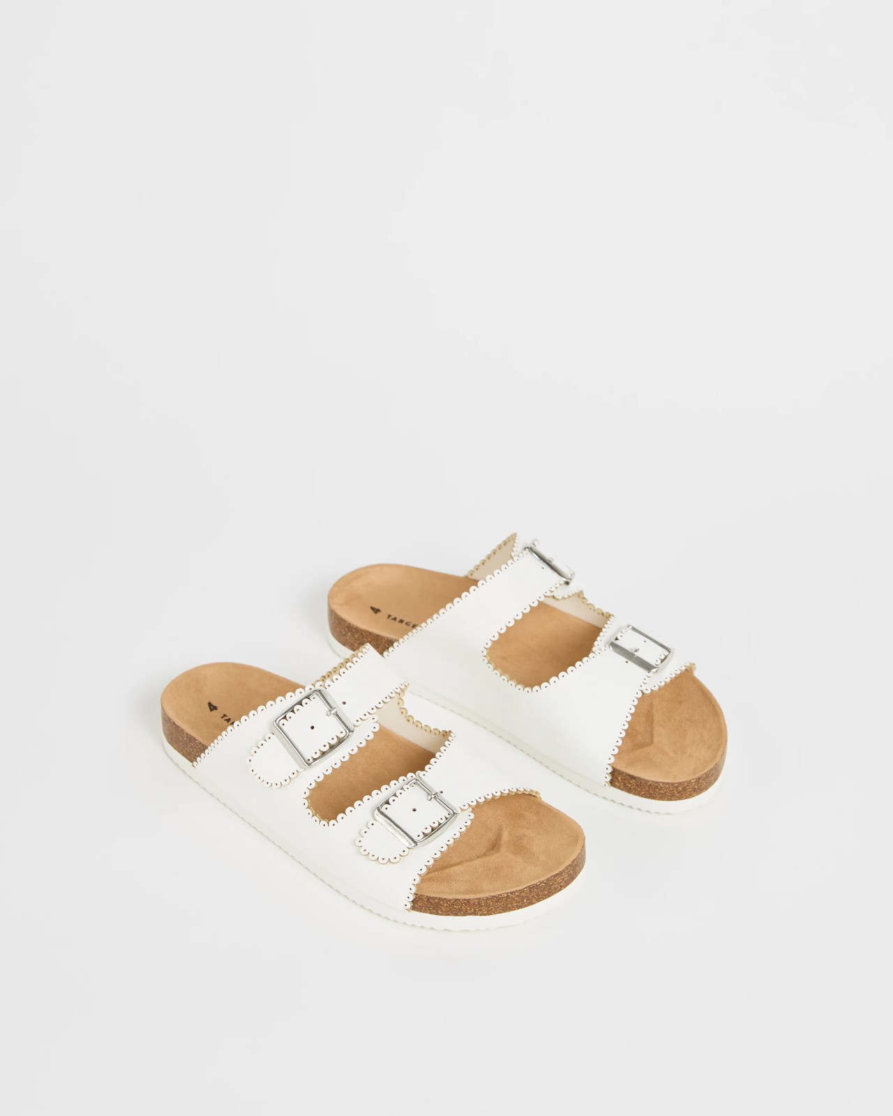 Scallop Moulded Cork Sandals - White 2 of 3