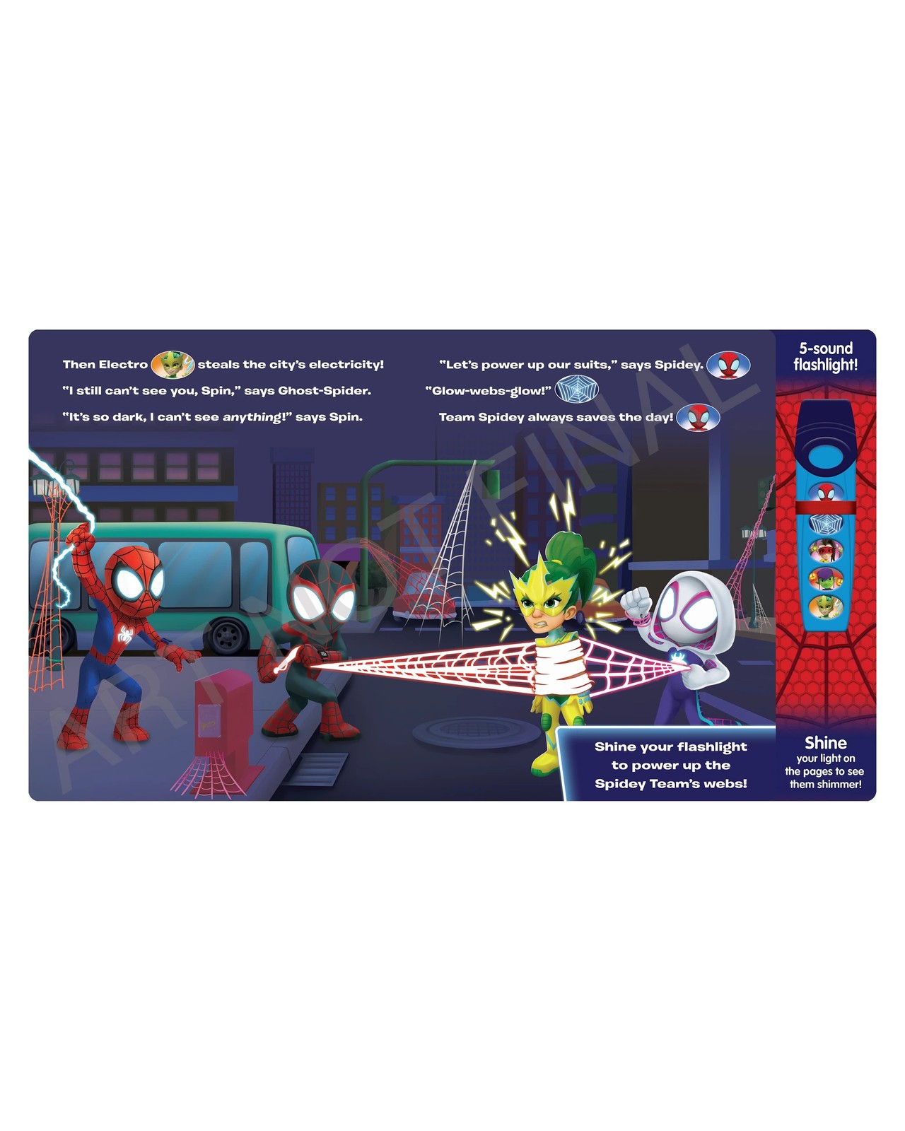 Disney Junior Marvel Spidey and his Amazing Friends Glow Spidey Glow! Flashlight Adventure Book 4 of 6
