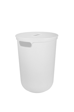 Anko 70 Litre Ribbed Laundry Hamper - White