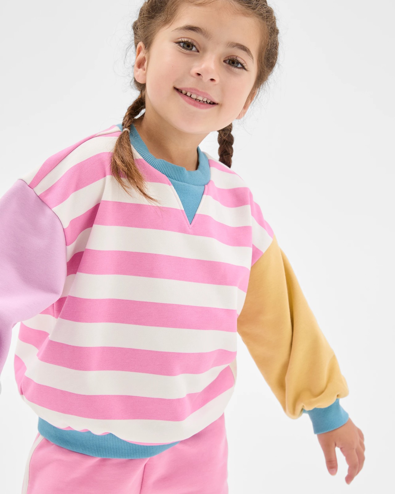 Australian Cotton Blend Jumper and Shorts Set - Pink Stripe 3 of 6