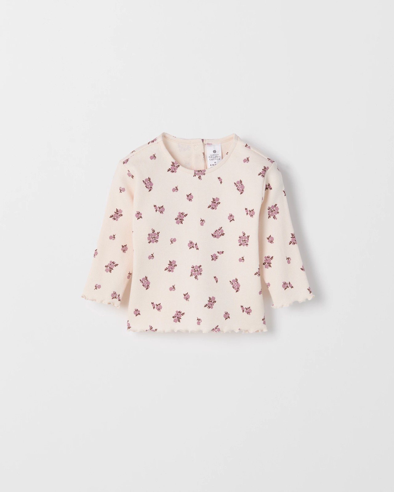 Baby Organic Cotton 2 Pack Long Sleeve Waffle & Rib T-Shirt 2 of 3