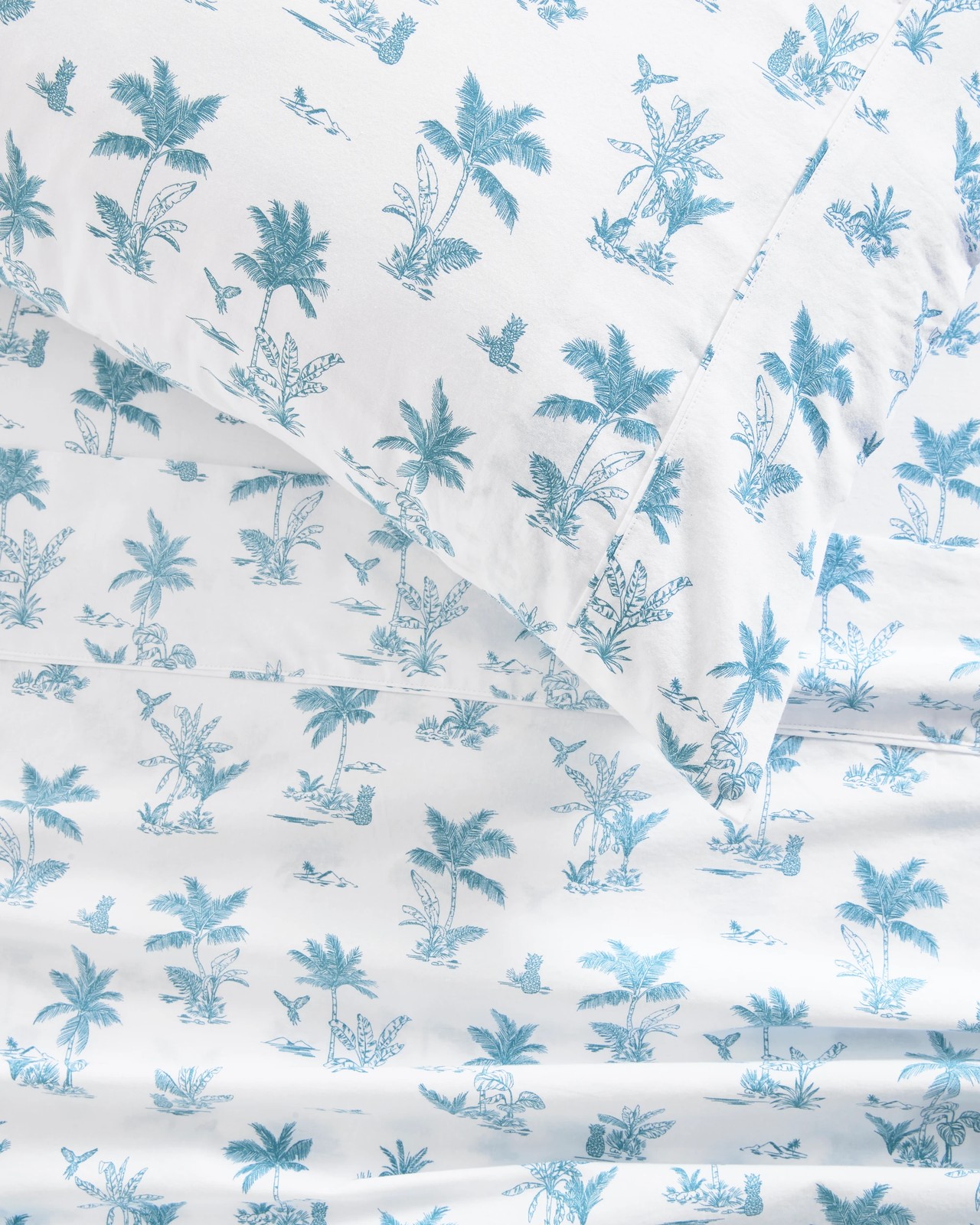 Tamara Palm Australian Cotton Printed Sheet Set 3 of 3