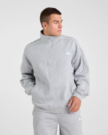Lonsdale London Relaxed Sport Quarter Zip - Grey Marle