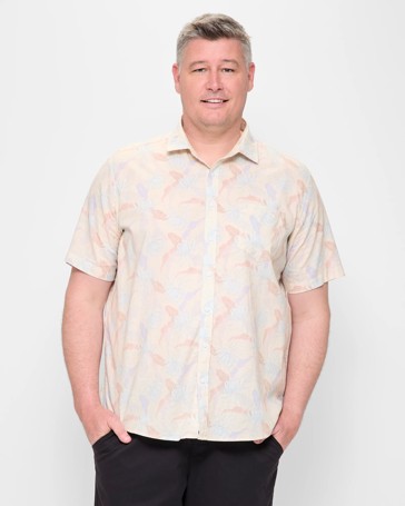 Plus Size Linen Blend Floral Print Shirt