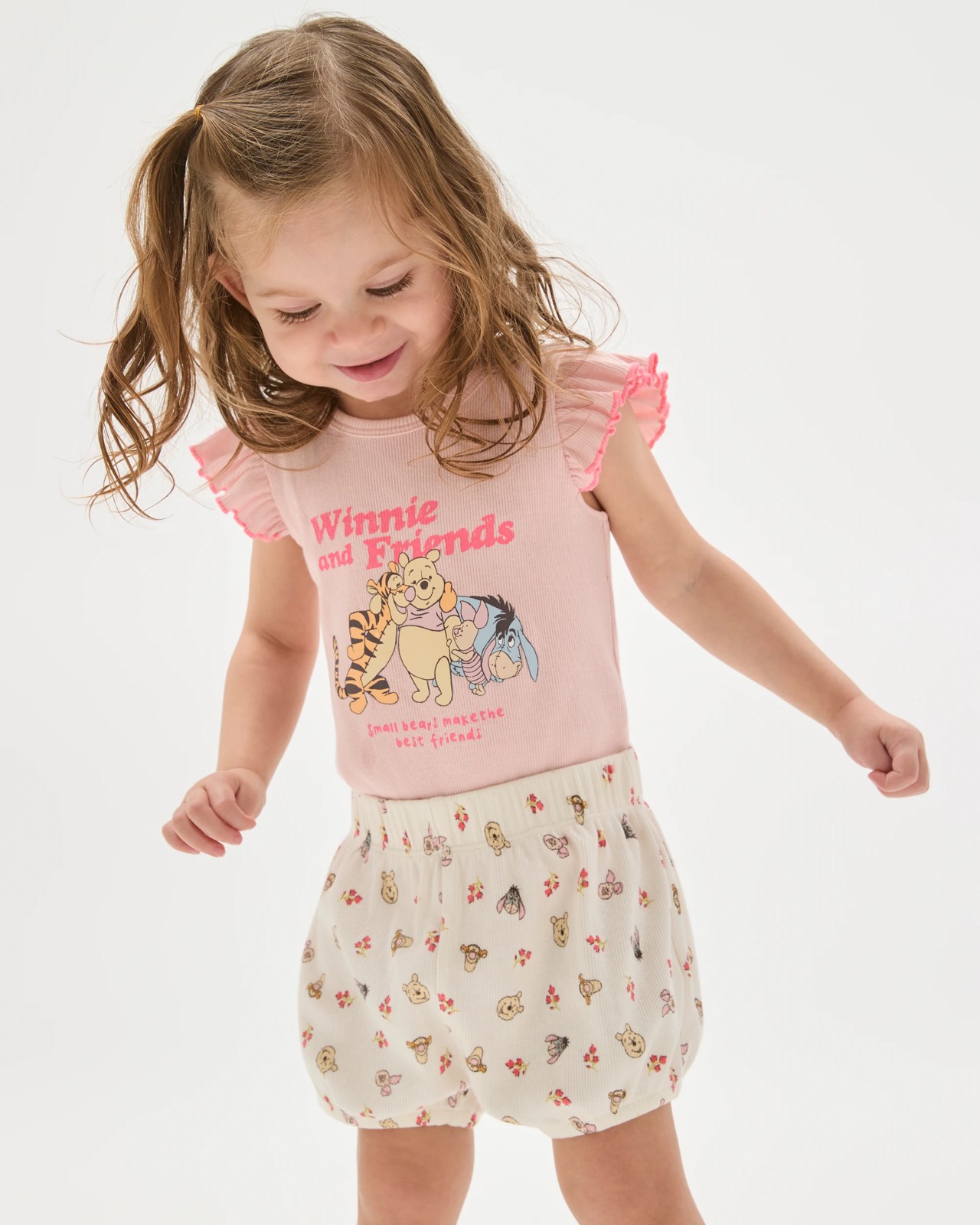 Disney Licensed Organic Cotton Baby Bodysuit and Shorts Set - Winnie Pink 2 of 5
