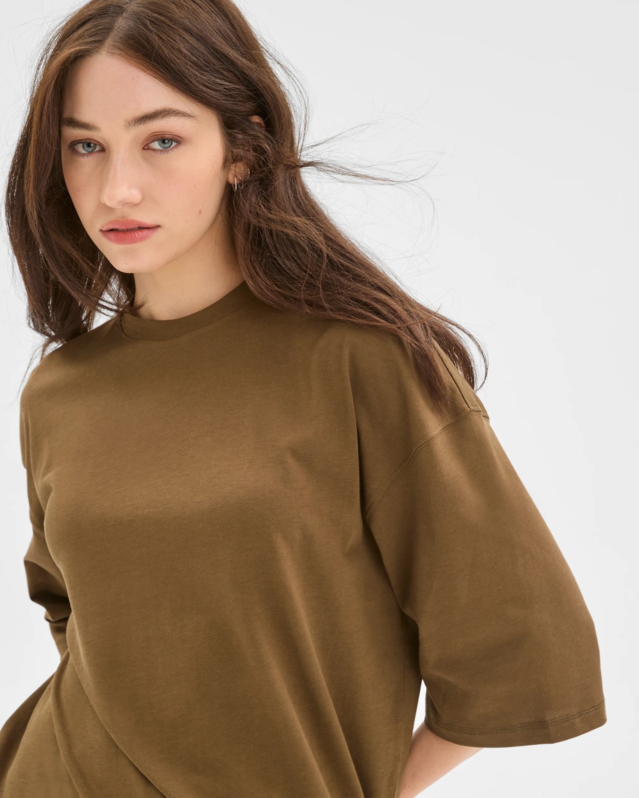 Lily Loves Australian Cotton Oversized T-Shirt - Deep Moss 3 of 6