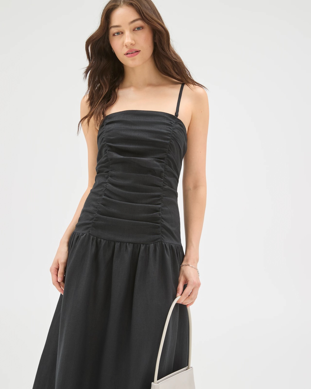 Lily Loves European Linen Drop Waist Maxi Dress - Black 5 of 5