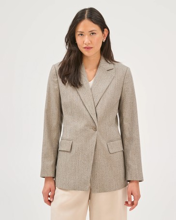 Preview Asymmetrical Herringbone Blazer
