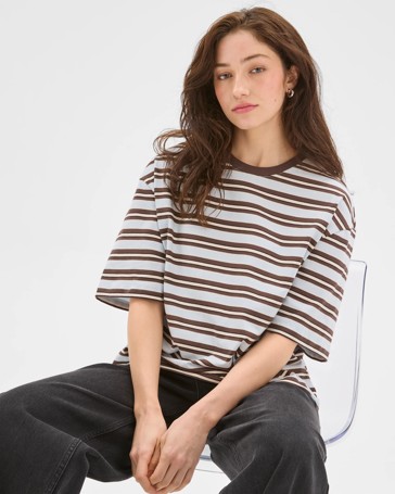 Lily Loves Australian Cotton Striped Retro T-Shirt