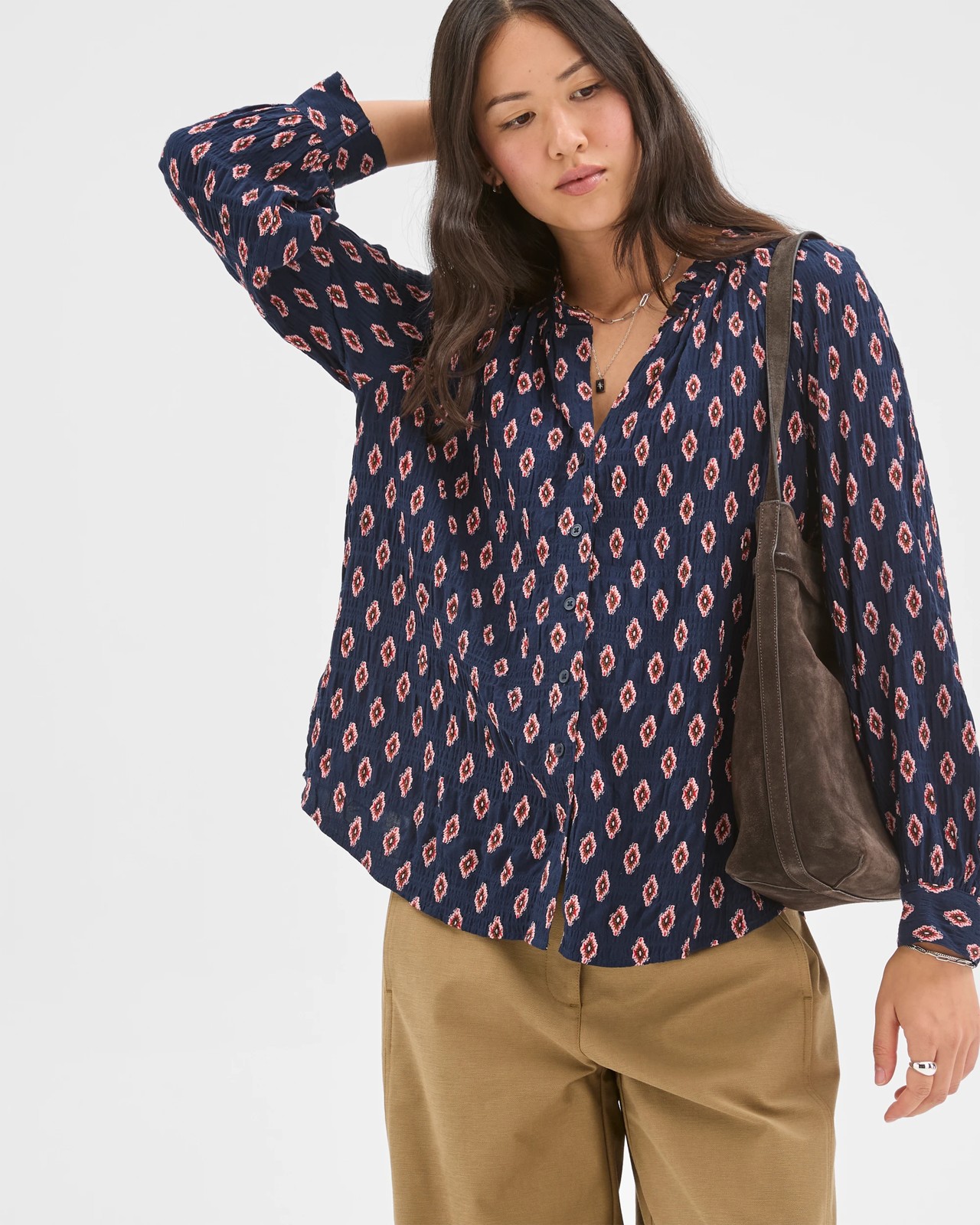 Long Sleeve Romantic Blouse - Print 4 of 6
