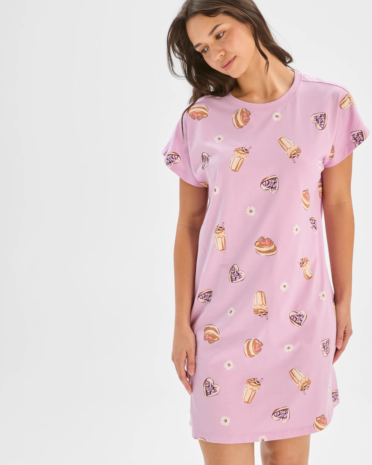 Australian Cotton T-Shirt Nightie - Coffee Purple 4 of 6