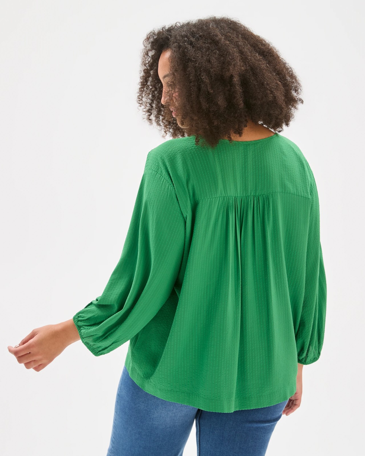 Plus Size 3/4 Sleeve Half Placket Blouse 6 of 6