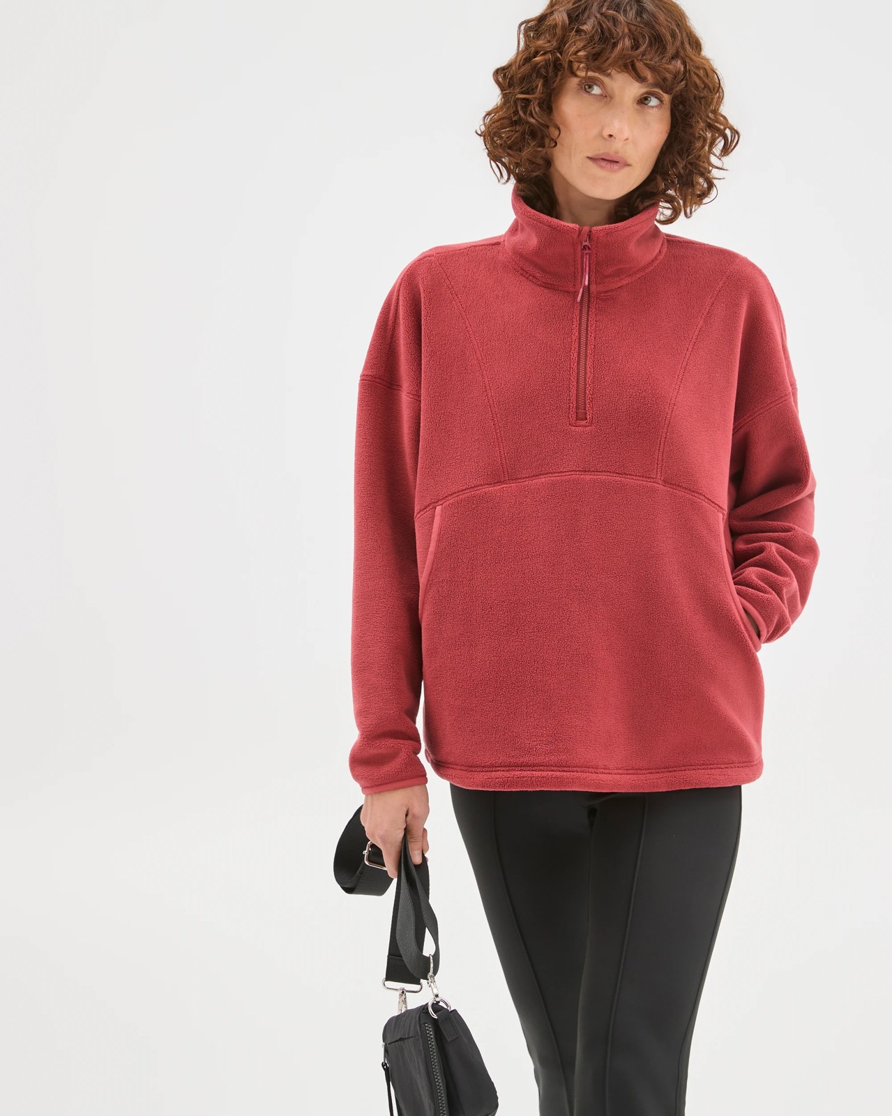 Polar Fleece 1/4 Zip Jumper - Earth Rose 3 of 6