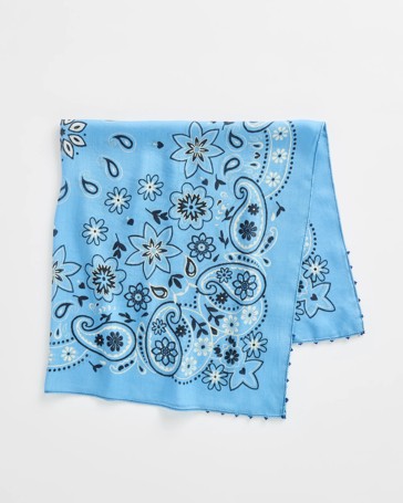 Printed Paisley Bandana Square Scarf