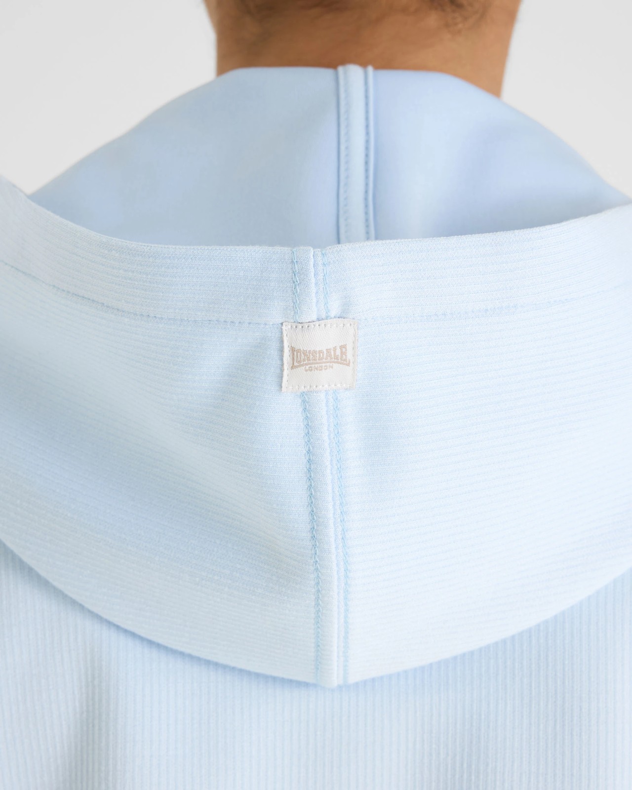 Lonsdale London Zip Through Rib Hooded Jumper - Light Blue 4 of 5