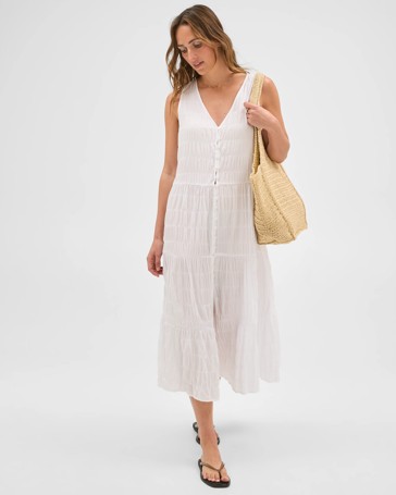 Resort Button Through Maxi Dress
