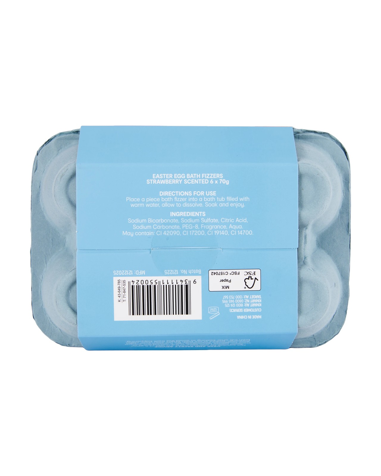 OXX Bodycare 6 Piece Easter Egg Bath Fizzers- Strawberry Scented 5 of 5