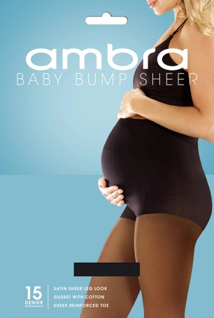 Ambra 1 Pack 15 Denier Baby Bump Sheer Pantyhose
