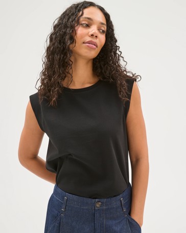 Australian Cotton Extended Shoulder Muscle Tank Top