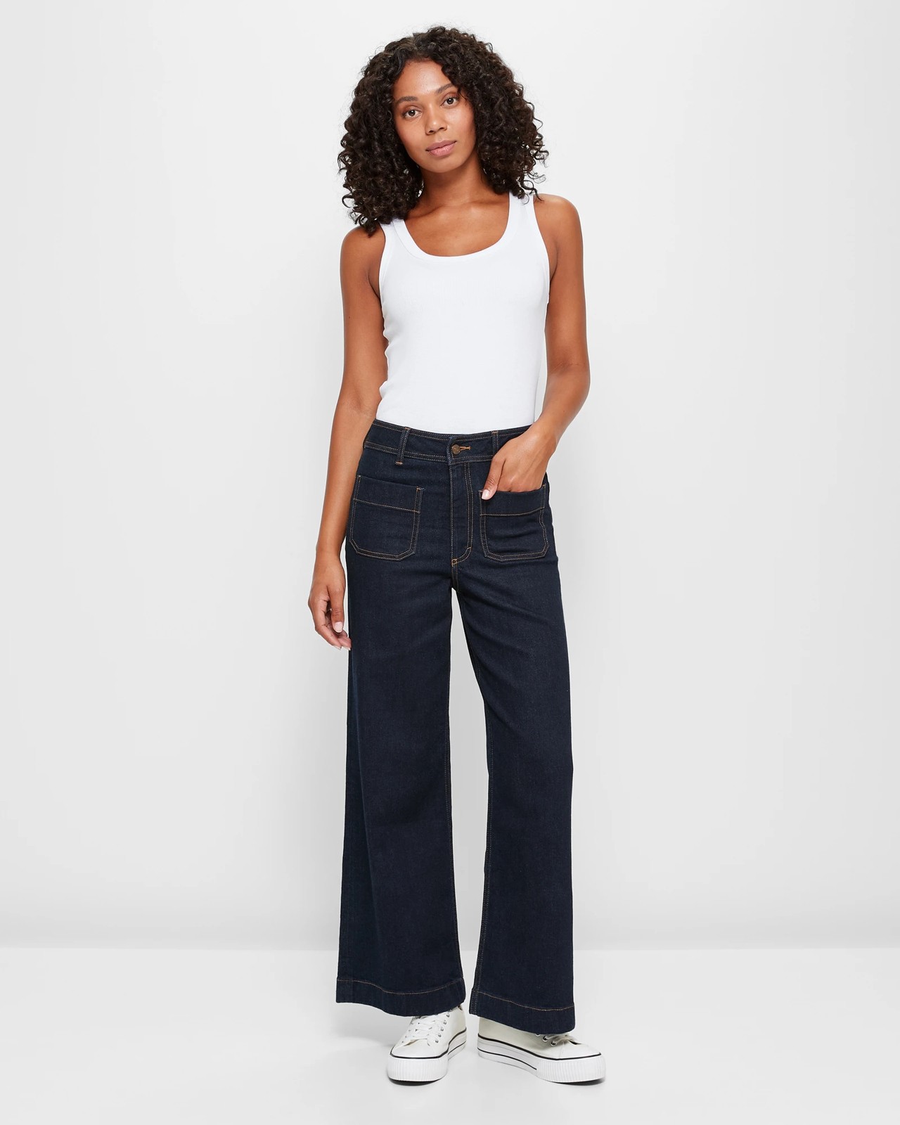 Wide Leg High Rise Full Length Denim Jeans | Target Australia