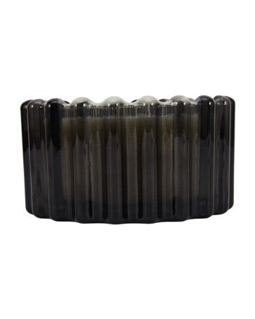 Anko Dark Suede Ribbed Glass Candle