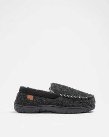 Mens Plush Lined Moccasin Slipper - Darcy