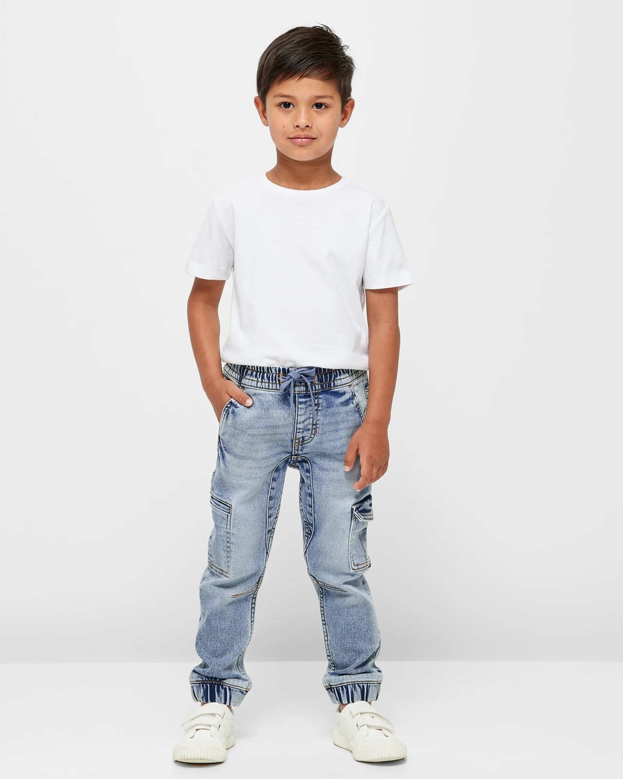 Wonder Denim Cargo Jogger Jeans - Mid Wash | Target Australia