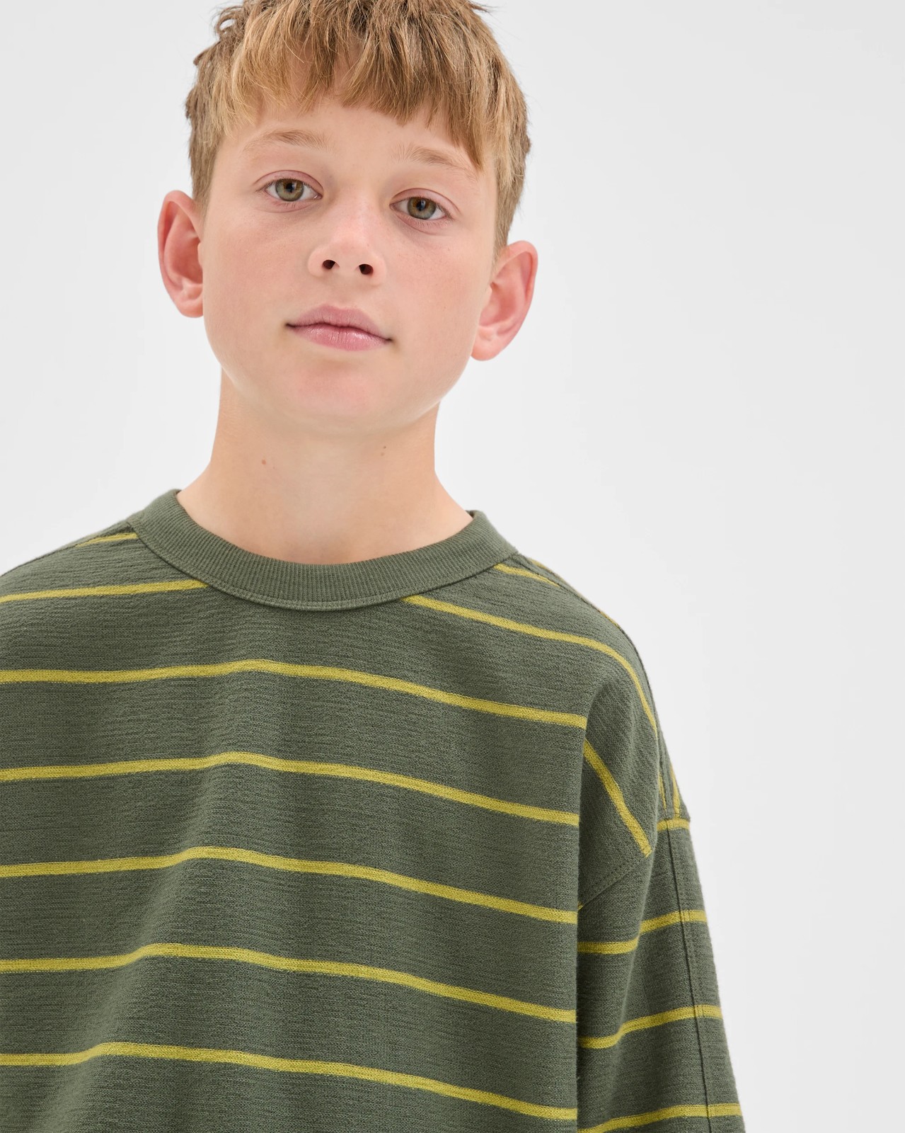 Australian Cotton Textured Oversized T-Shirt - Green 3 of 5