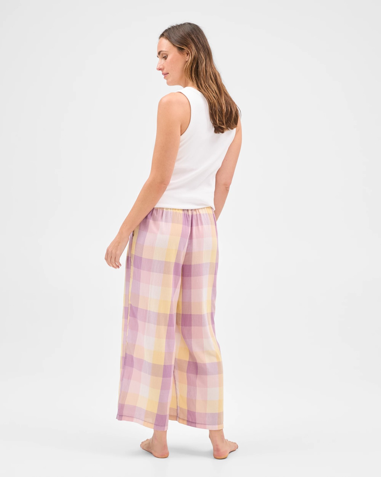 7/8 Length Sleep Pants - Check Purple 6 of 6