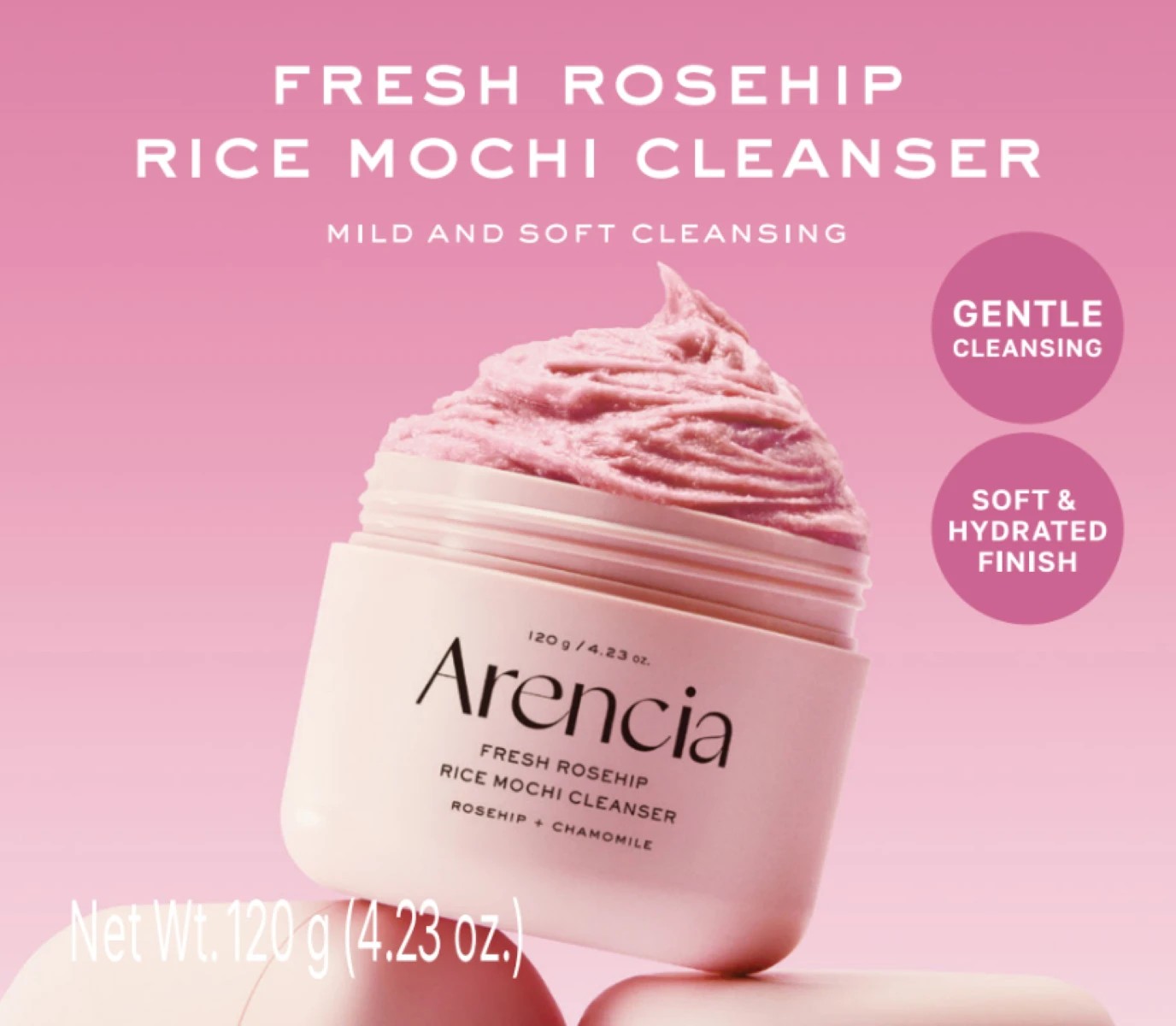 Arencia Fresh Rosehip Rice Mochi Cleanser 120g 3 of 4
