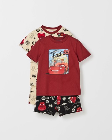 Disney Organic Cotton 2 Pack Younger Boys Top & Shorts Pyjama Set
