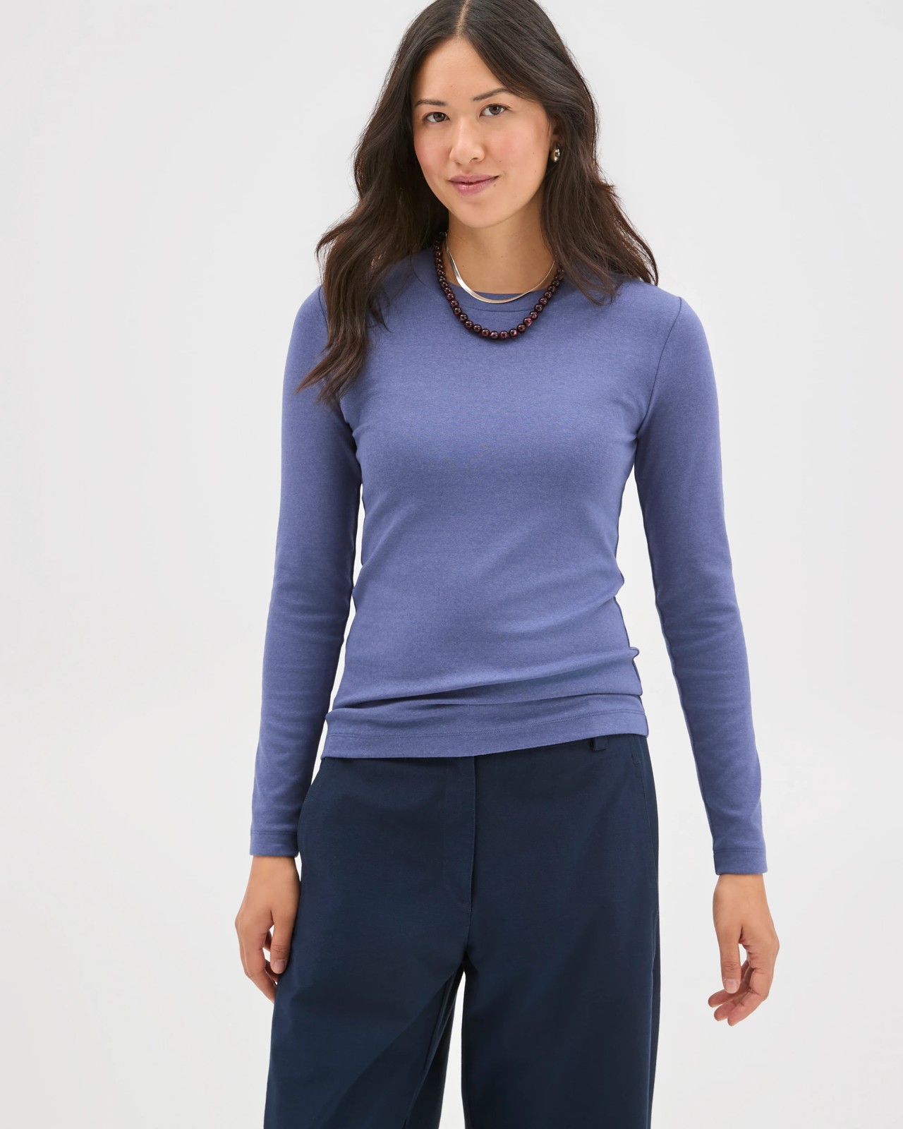 Soft Touch Long Sleeve T-Shirt - Blue Indigo 2 of 5